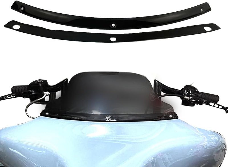 Twinyan Motorcycle Windscreen Windshield Trim Gloss Black Steel Smooth Compatible for Harley Davidson Touring Street Glide Electra Glide Ultra Limited Tri Glide 1996-2013 - Image 5